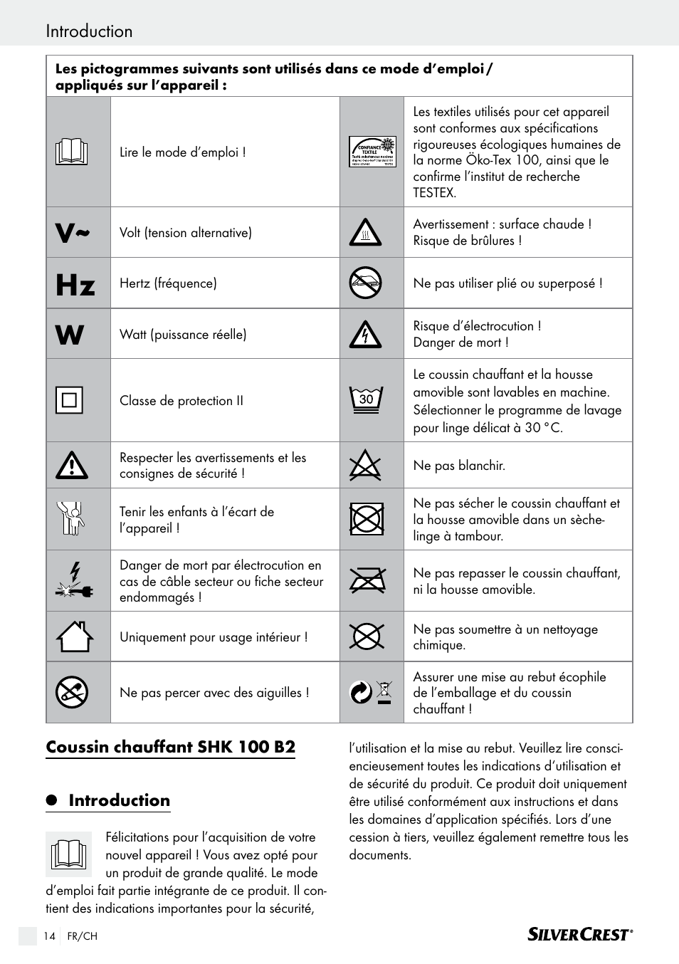 Introduction | Silvercrest SHK 100 B2 User Manual | Page 14 / 44