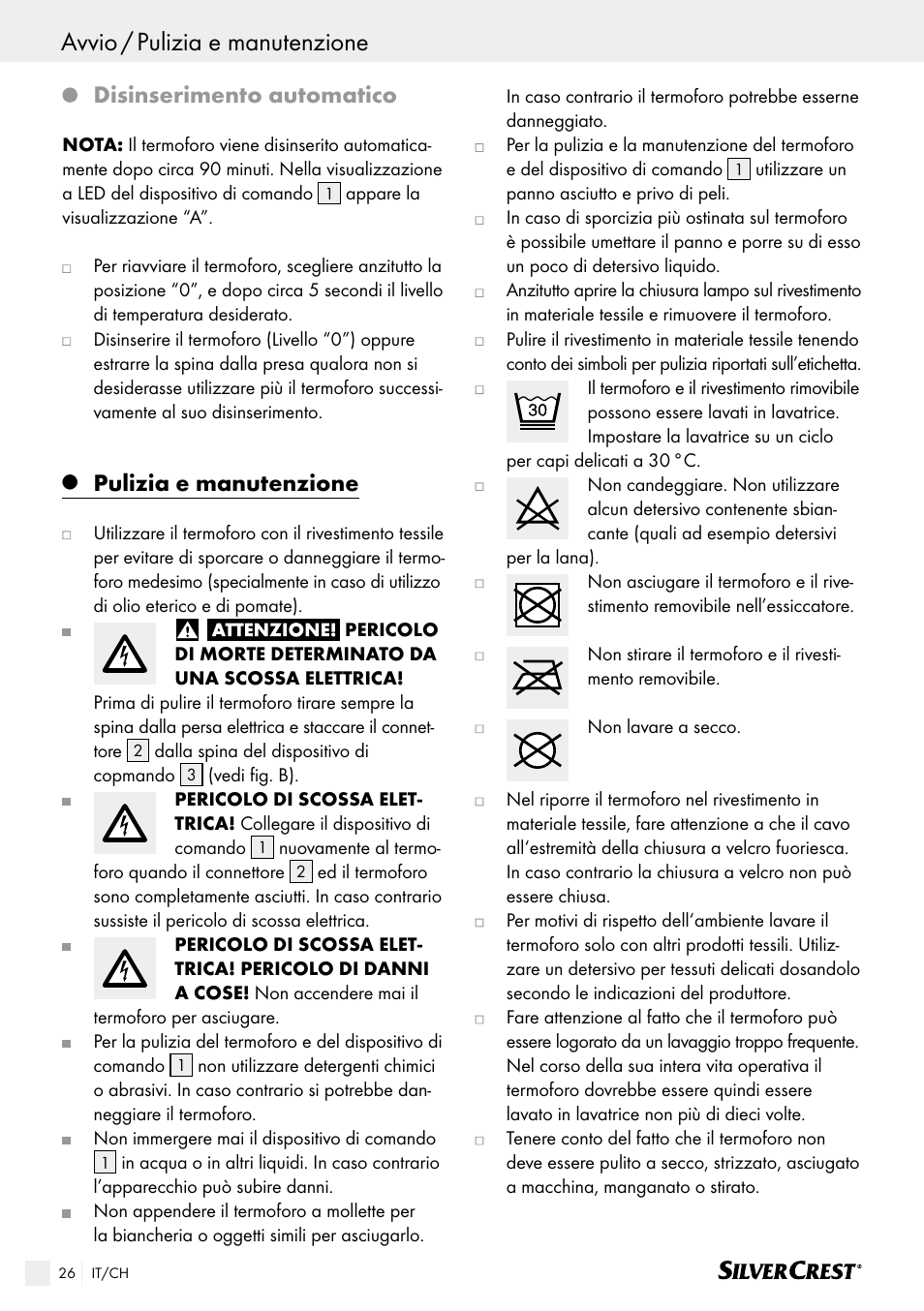 Avvio / pulizia e manutenzione, Disinserimento automatico, Pulizia e manutenzione | Silvercrest SHK 100 B2 User Manual | Page 26 / 44