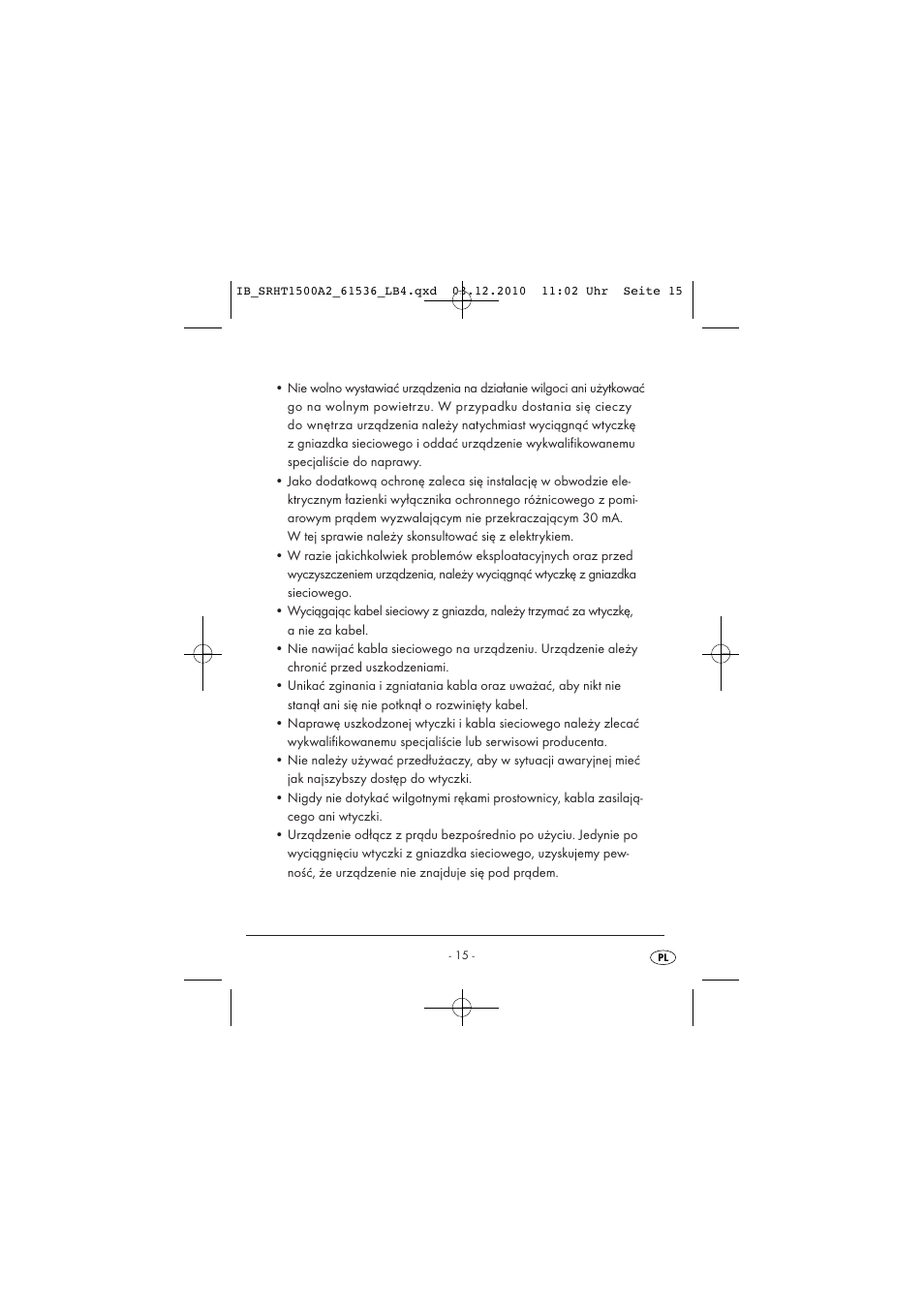 Silvercrest SRHT 1500 A2 User Manual | Page 17 / 73