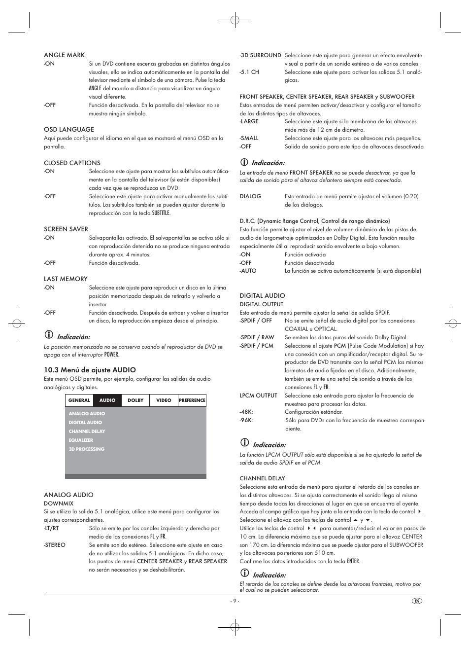 Indicación | Silvercrest SHDP 5.1 A1 User Manual | Page 11 / 98