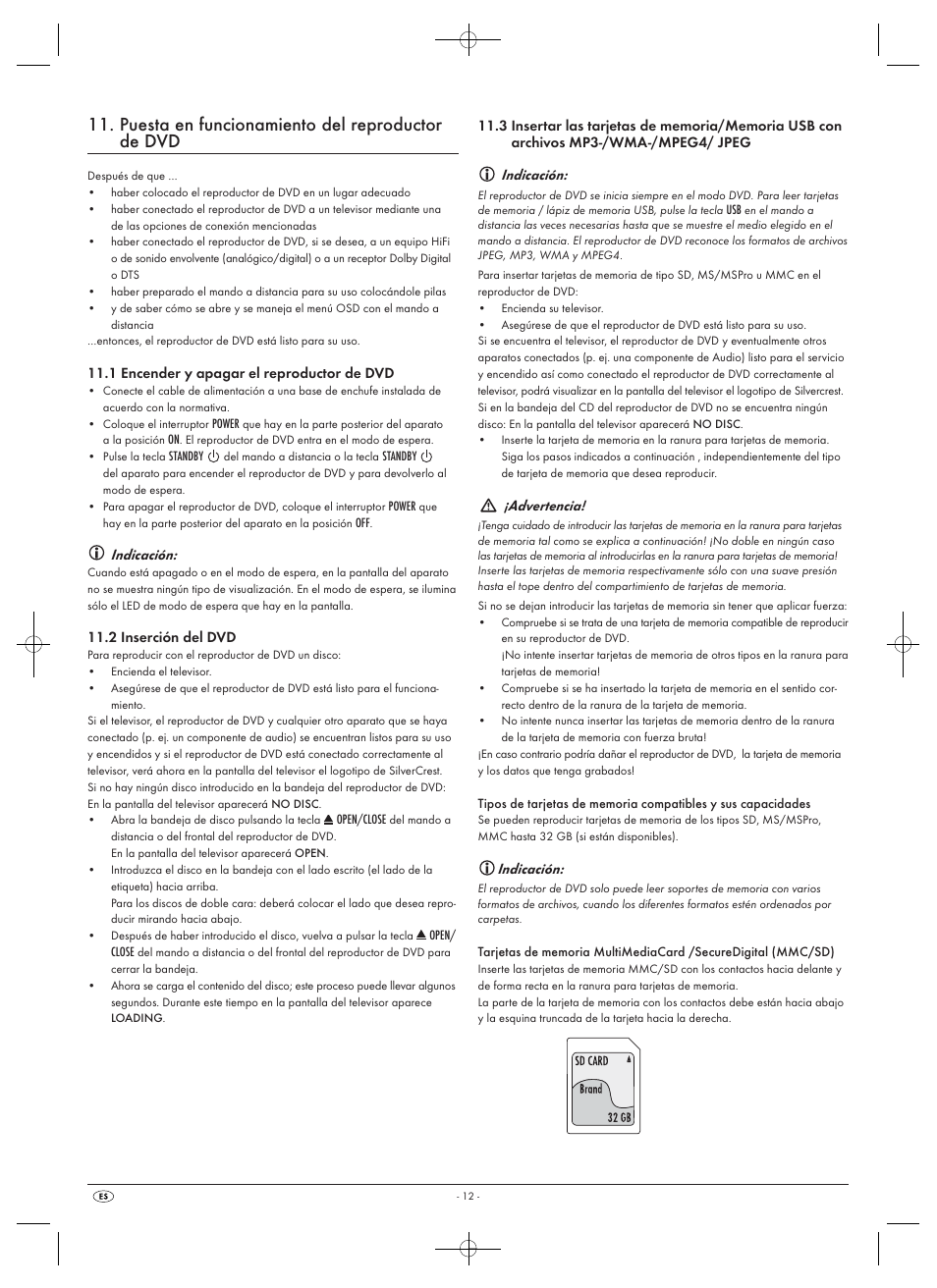 Puesta en funcionamiento del reproductor de dvd | Silvercrest SHDP 5.1 A1 User Manual | Page 14 / 98