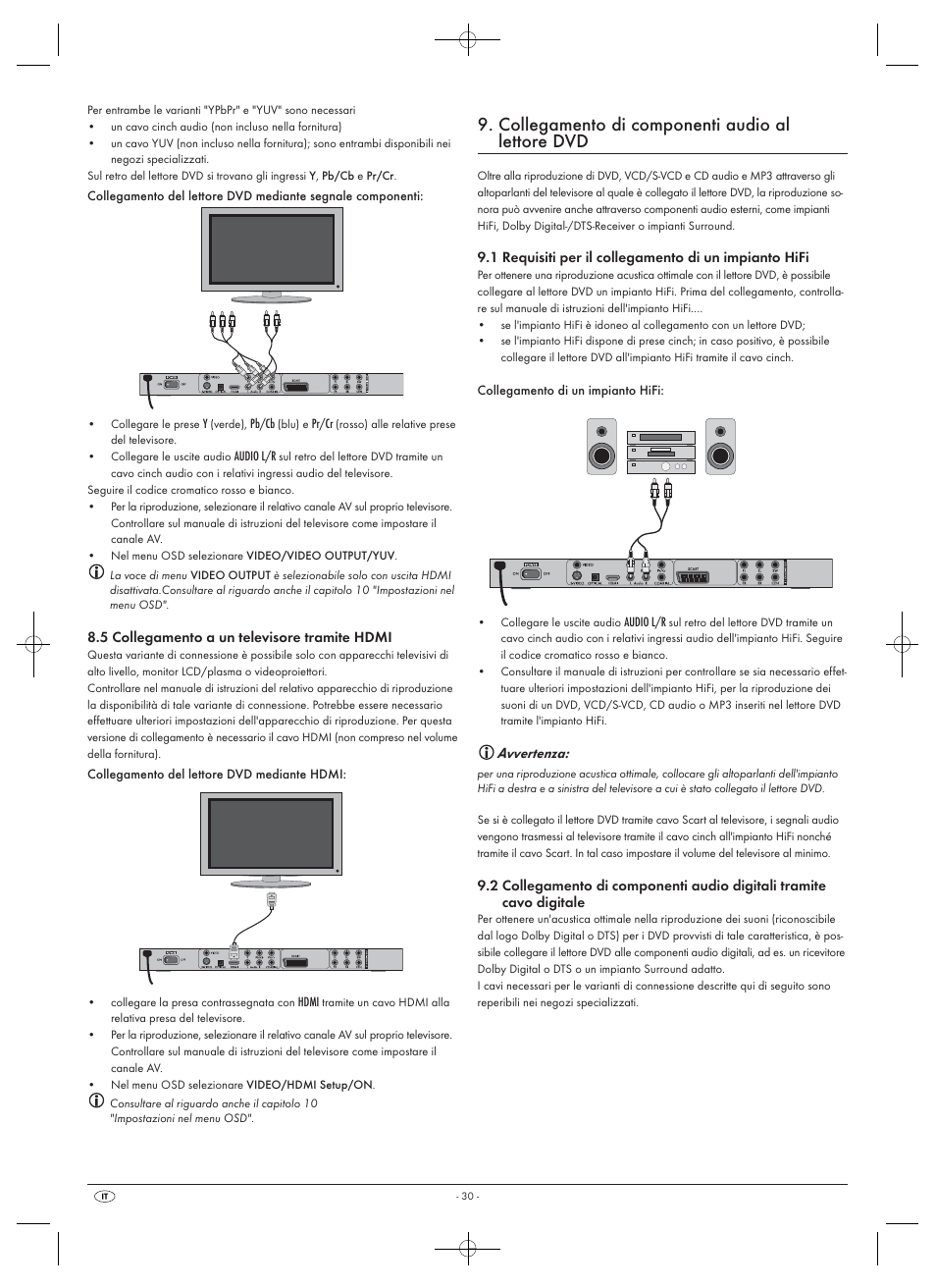 Collegamento di componenti audio al lettore dvd | Silvercrest SHDP 5.1 A1 User Manual | Page 32 / 98