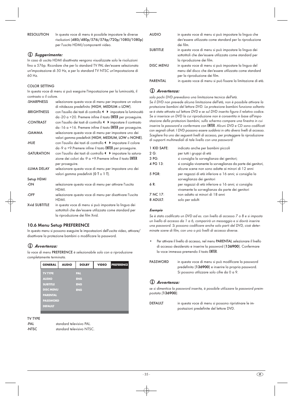 Suggerimento, Avvertenza | Silvercrest SHDP 5.1 A1 User Manual | Page 37 / 98