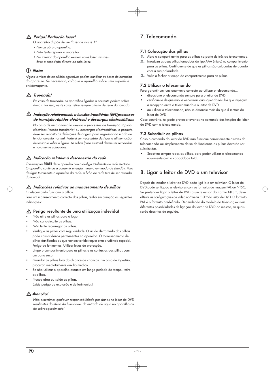 Telecomando, Ligar o leitor de dvd a um televisor | Silvercrest SHDP 5.1 A1 User Manual | Page 54 / 98
