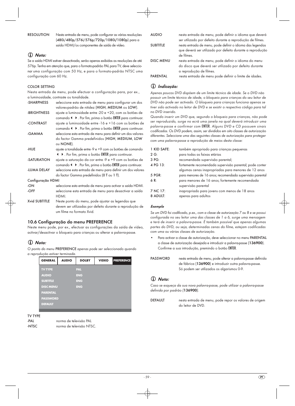 Nota, Indicação | Silvercrest SHDP 5.1 A1 User Manual | Page 61 / 98