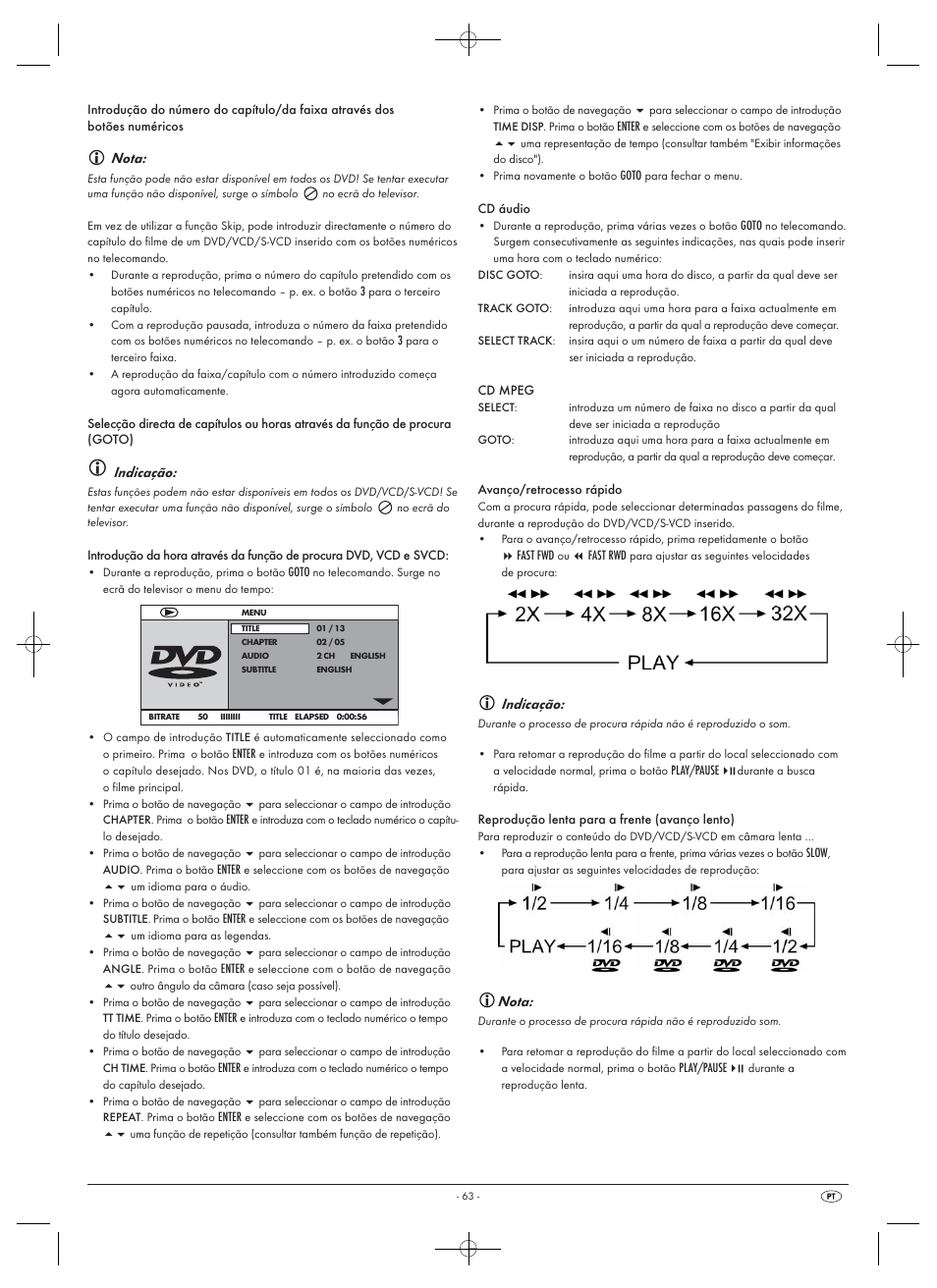 Nota, Indicação | Silvercrest SHDP 5.1 A1 User Manual | Page 65 / 98