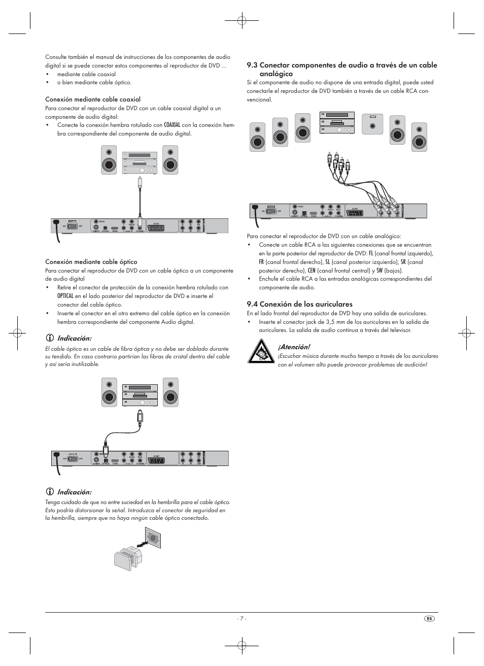 Indicación, Atención | Silvercrest SHDP 5.1 A1 User Manual | Page 9 / 98