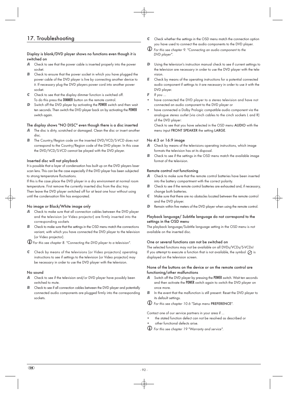 Troubleshooting | Silvercrest SHDP 5.1 A1 User Manual | Page 94 / 98