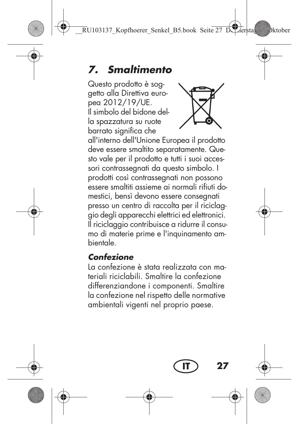 Smaltimento | Silvercrest SKIS 32 A1 User Manual | Page 29 / 82