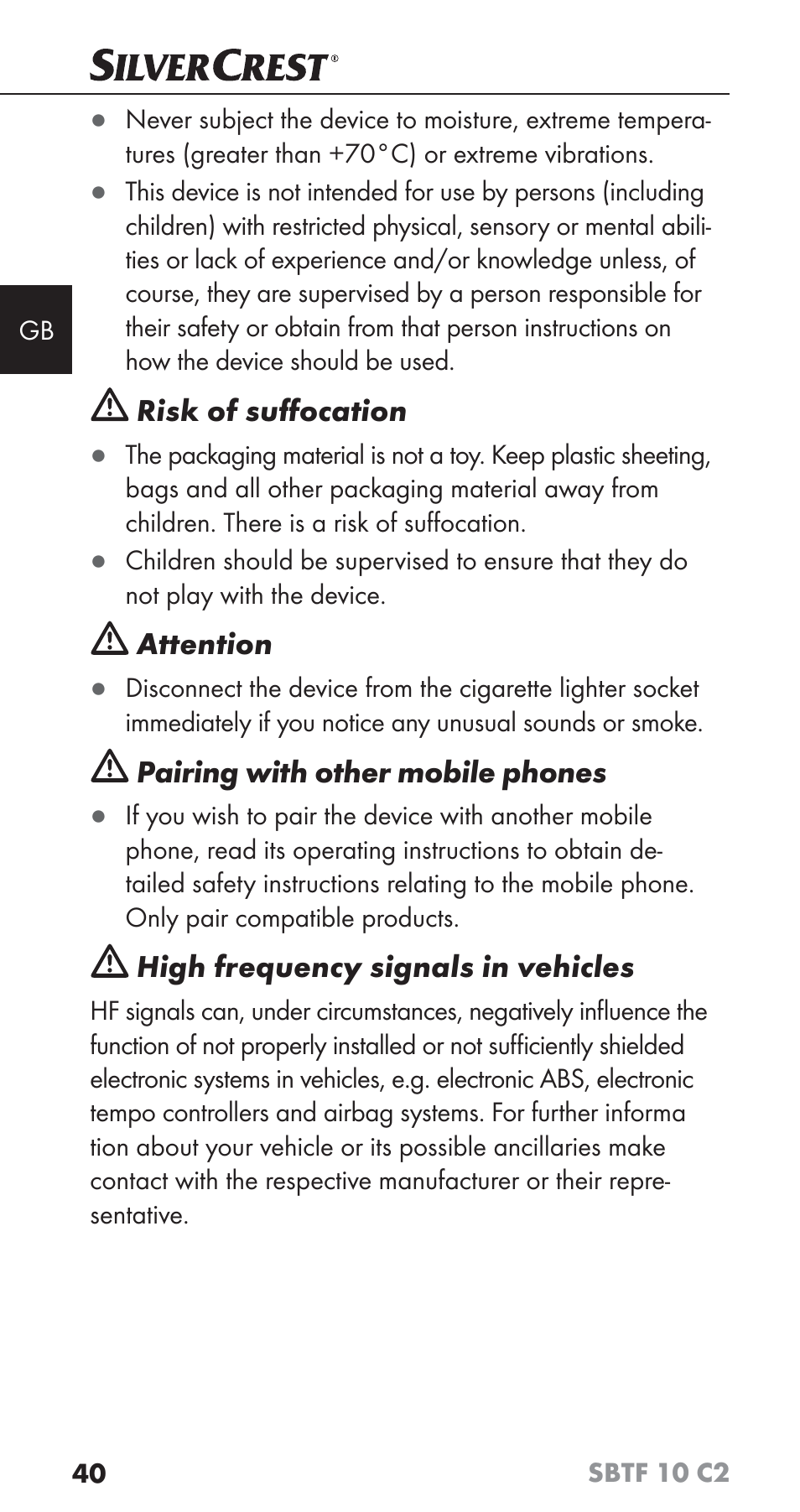 Silvercrest SBTF 10 C2 User Manual | Page 43 / 58