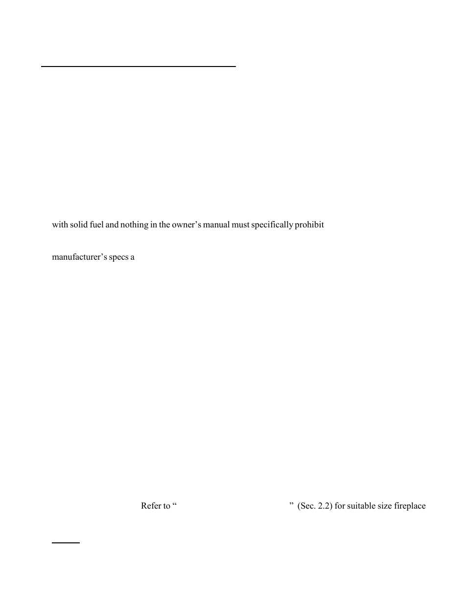 Section 1.0 pre-installation requirements, 1 masonry & zero clearance requirements | Drolet ESCAPE 45221 User Manual | Page 5 / 24