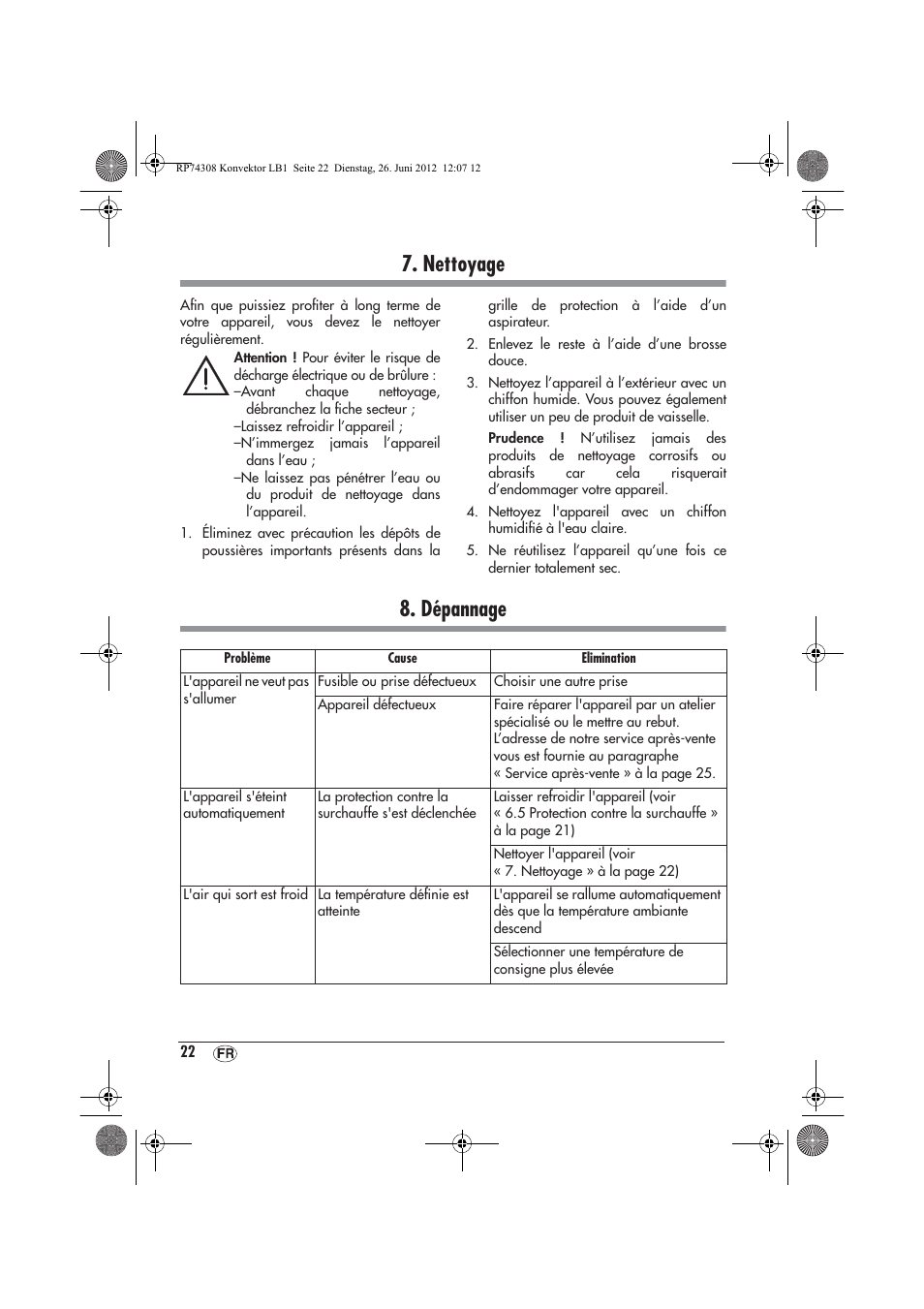 Nettoyage, Dépannage | Silvercrest SKD 2300 A1 User Manual | Page 24 / 62