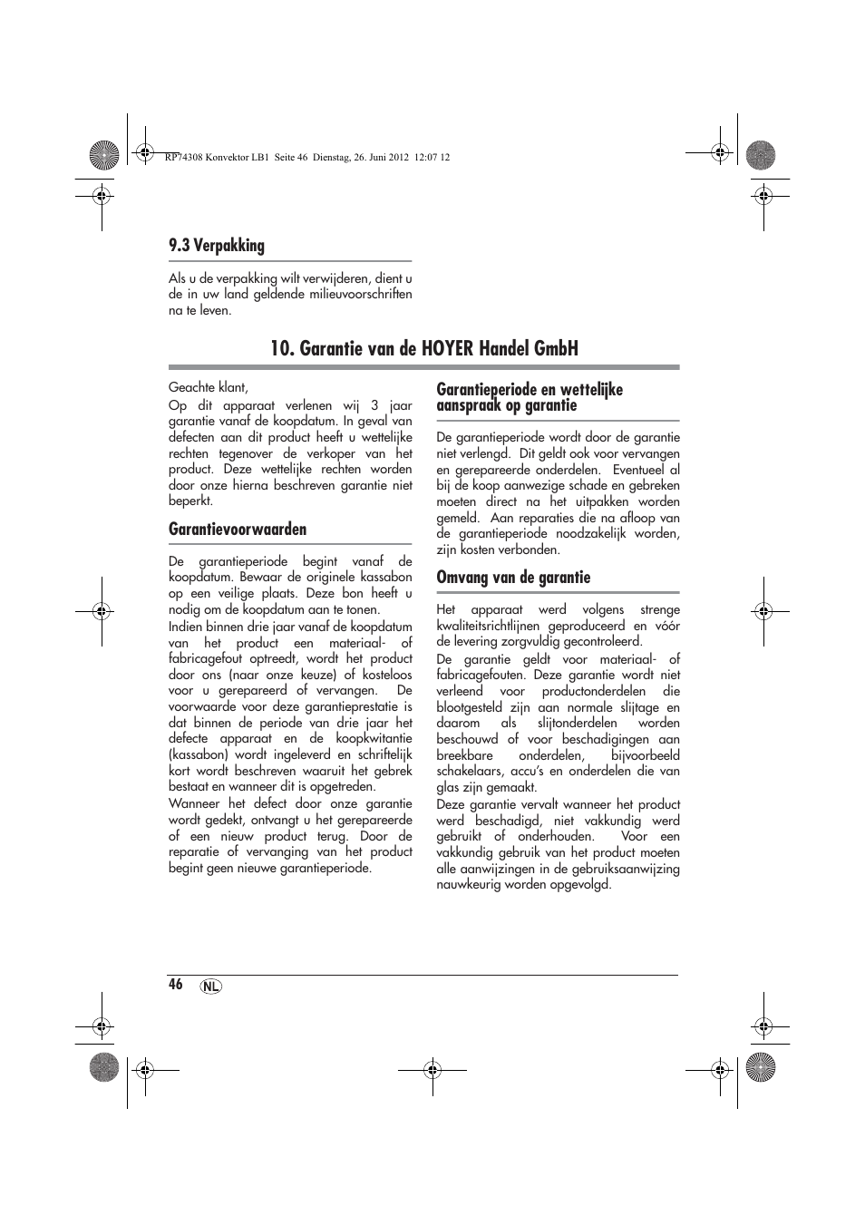 Garantie van de hoyer handel gmbh | Silvercrest SKD 2300 A1 User Manual | Page 48 / 62
