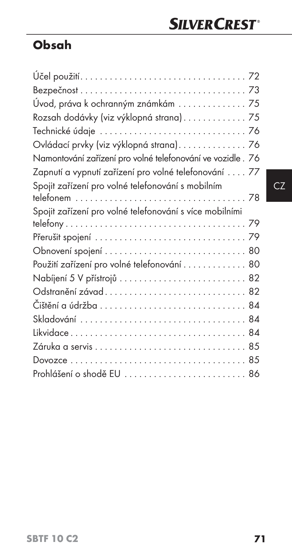 Silvercrest SBTF 10 C2 User Manual | Page 74 / 126