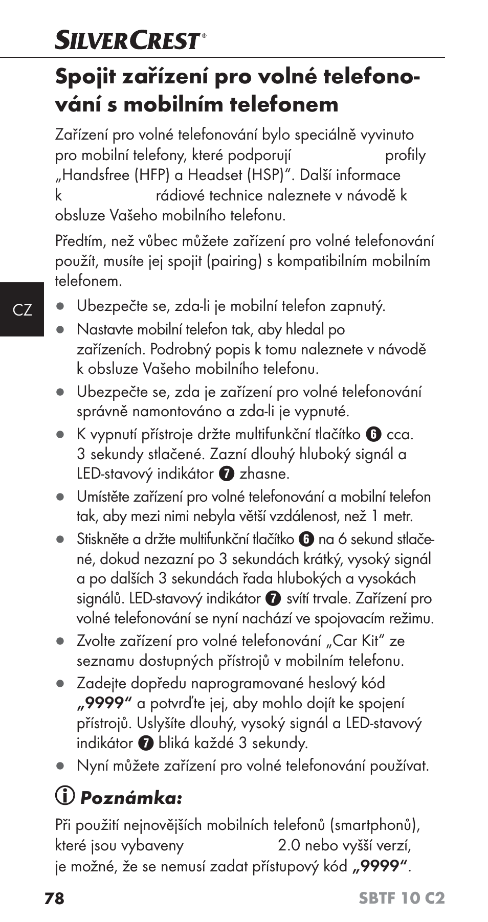 Poznámka | Silvercrest SBTF 10 C2 User Manual | Page 81 / 126
