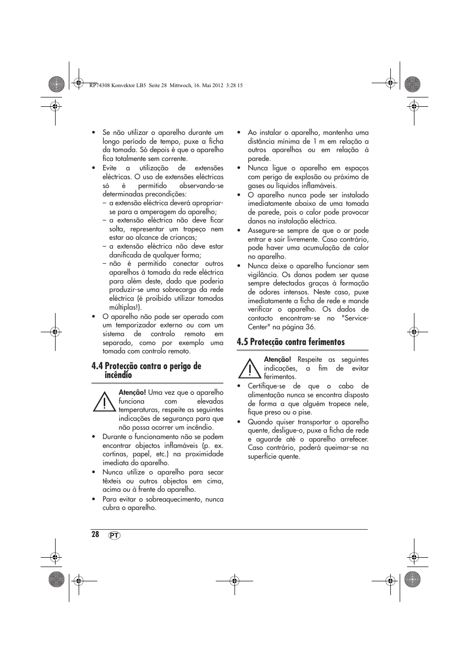 4 protecção contra o perigo de incêndio, 5 protecção contra ferimentos | Silvercrest SKD 2300 A1 User Manual | Page 30 / 62