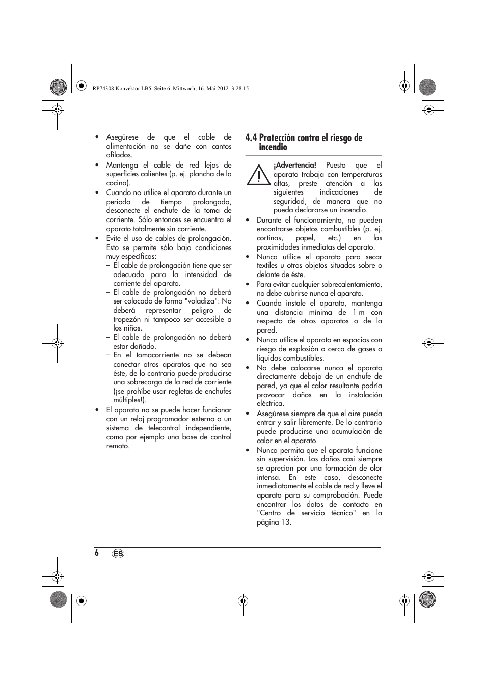 4 protección contra el riesgo de incendio | Silvercrest SKD 2300 A1 User Manual | Page 8 / 62