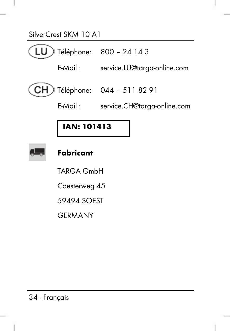 Silvercrest SKM 10 A1 User Manual | Page 36 / 66