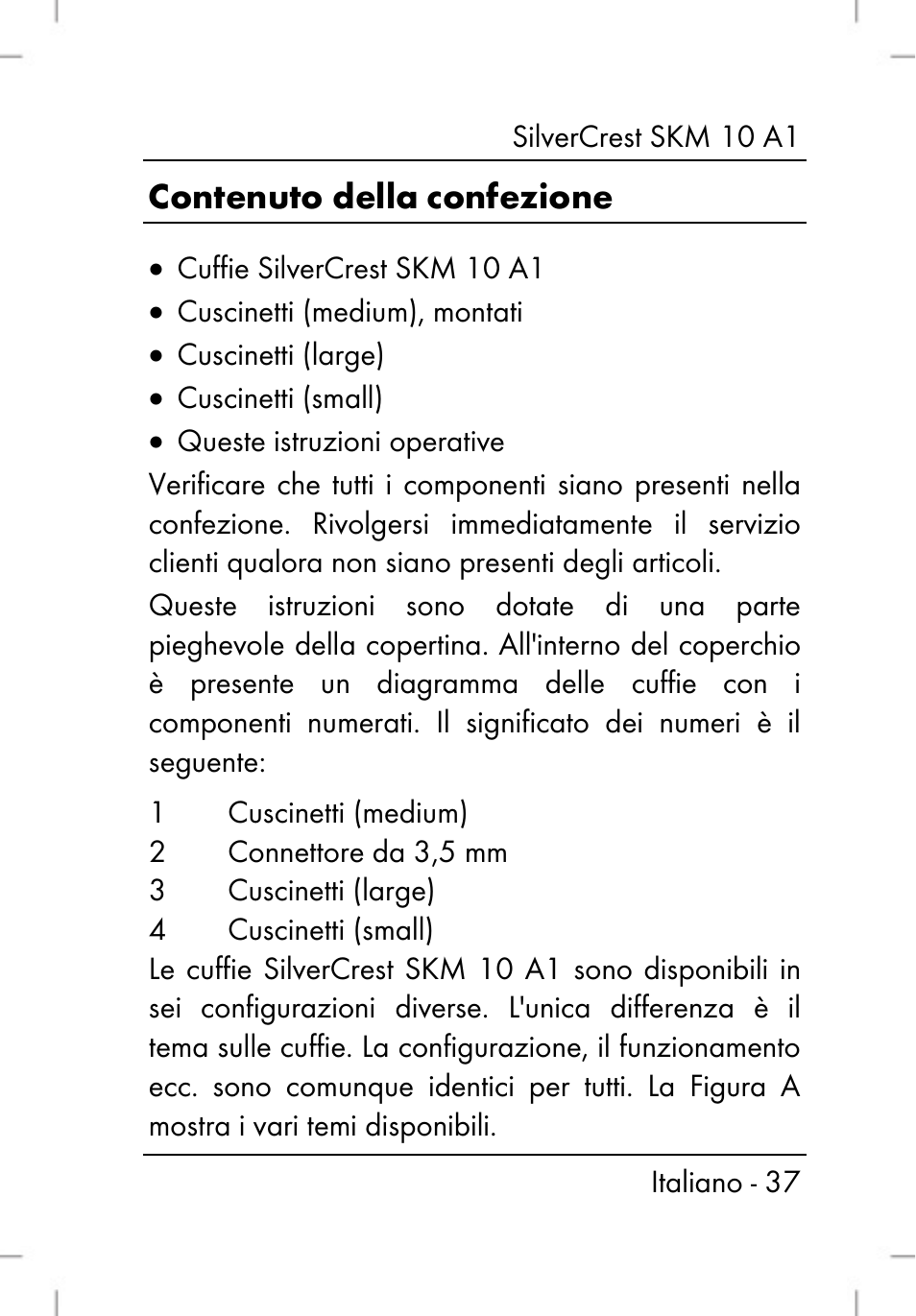 Contenuto della confezione | Silvercrest SKM 10 A1 User Manual | Page 39 / 66