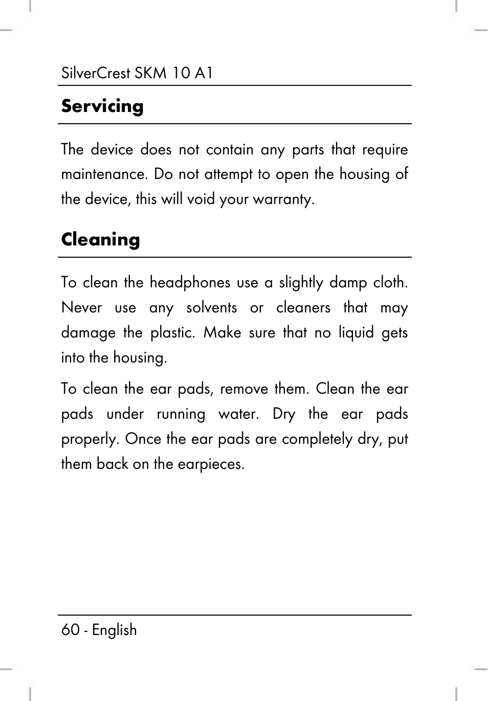 Servicing, Cleaning | Silvercrest SKM 10 A1 User Manual | Page 62 / 66