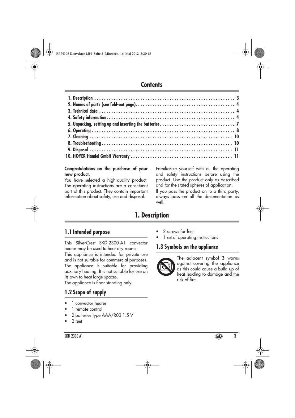 Silvercrest SKD 2300 A1 User Manual | Page 5 / 90