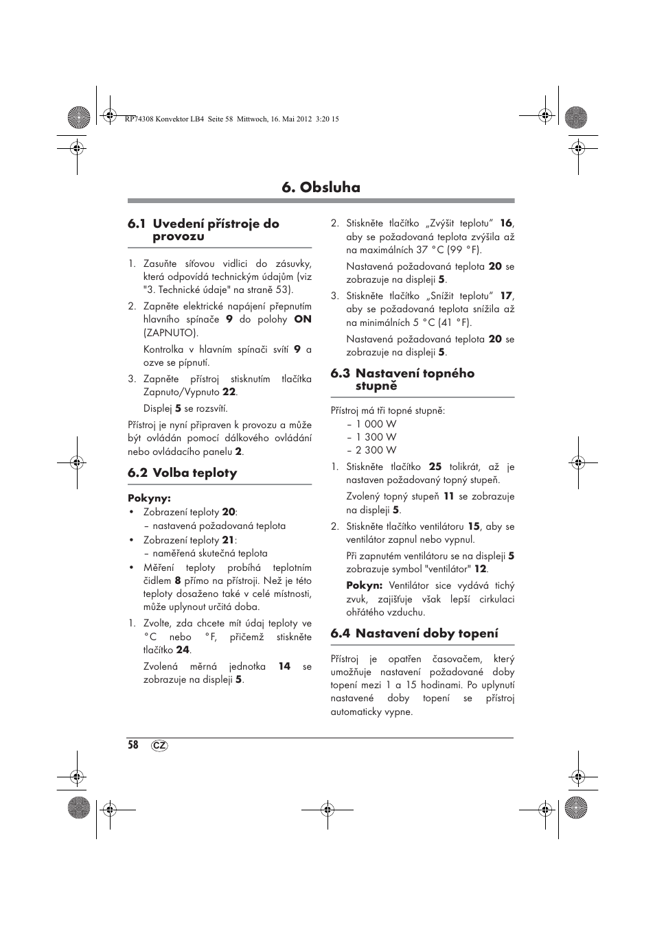 Obsluha | Silvercrest SKD 2300 A1 User Manual | Page 60 / 90