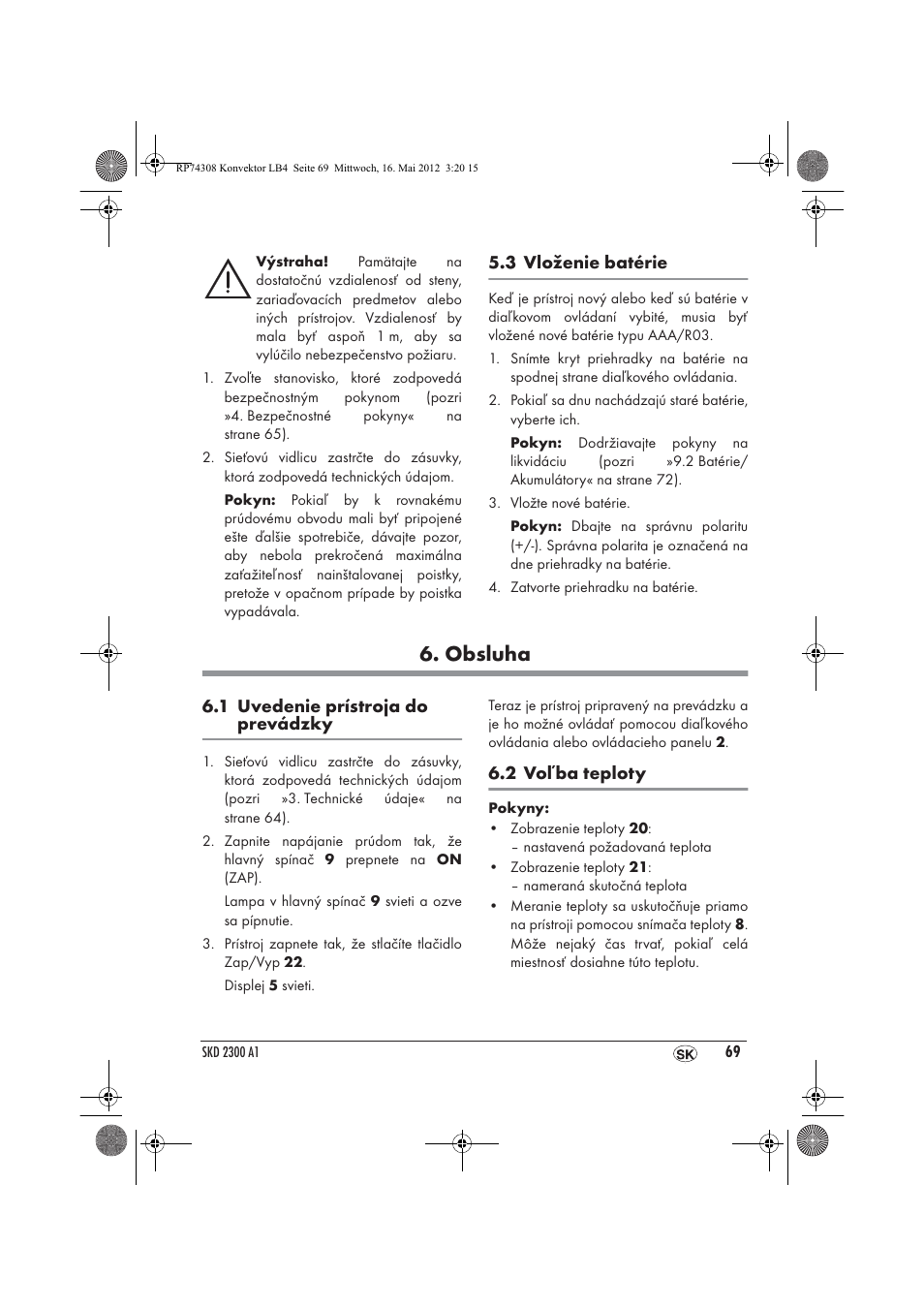 Obsluha | Silvercrest SKD 2300 A1 User Manual | Page 71 / 90