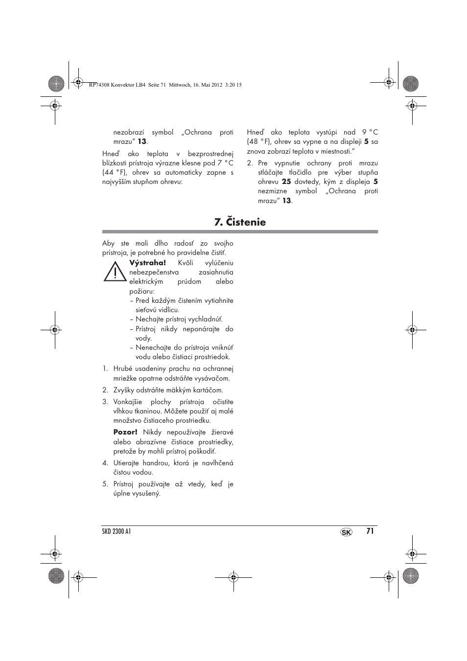 Čistenie | Silvercrest SKD 2300 A1 User Manual | Page 73 / 90