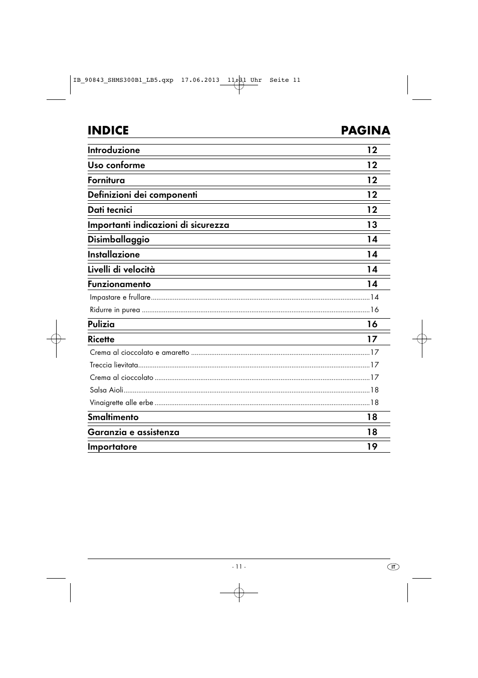 Indice pagina | Silvercrest SHMS 300 B1 User Manual | Page 14 / 53