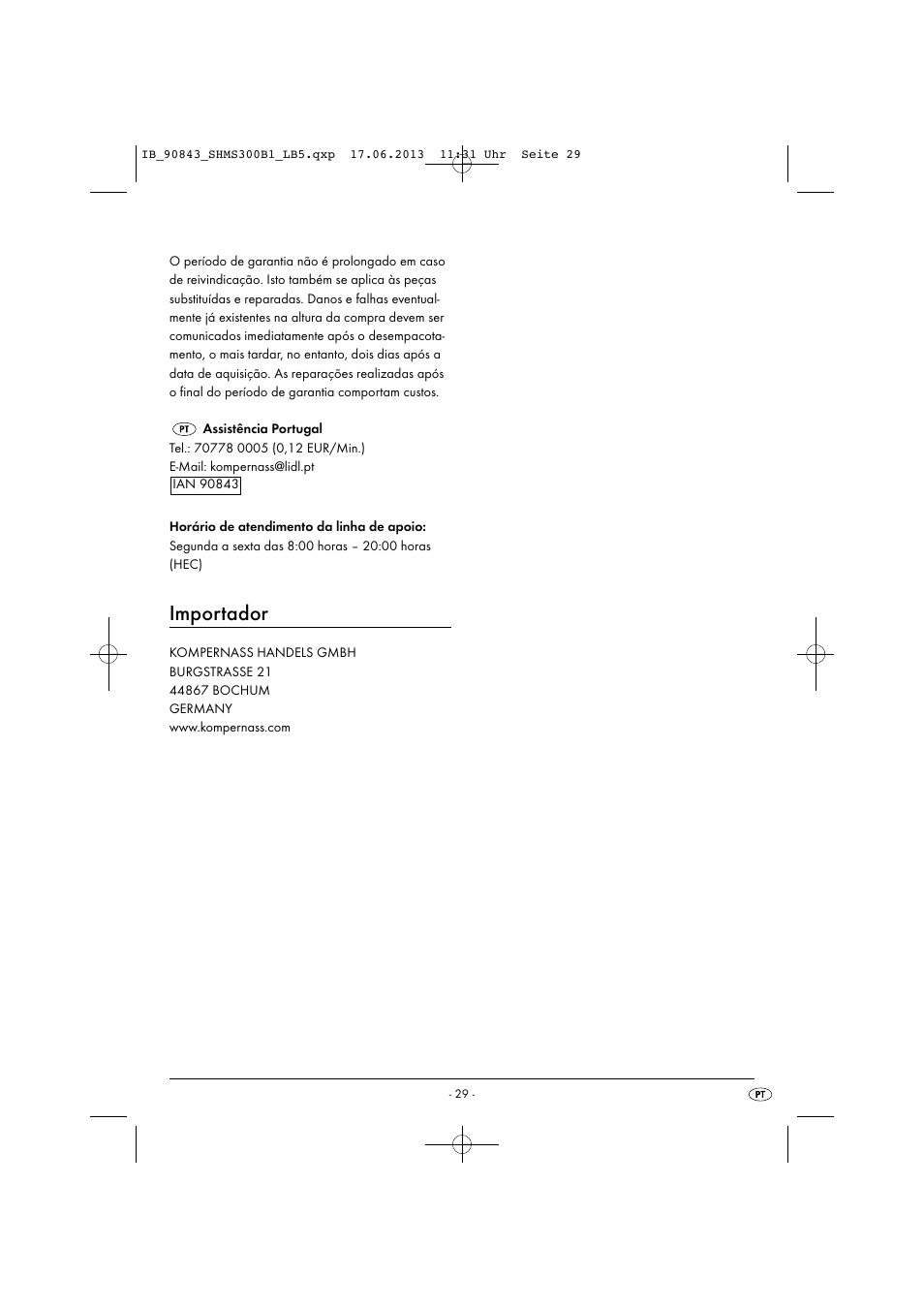 Importador | Silvercrest SHMS 300 B1 User Manual | Page 32 / 53