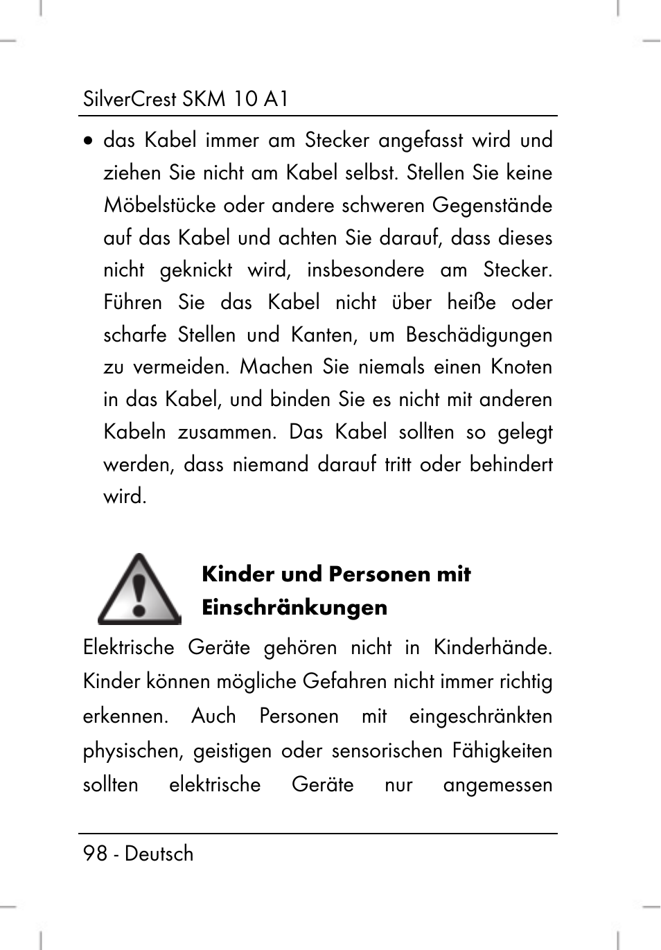 Silvercrest SKM 10 A1 User Manual | Page 100 / 110
