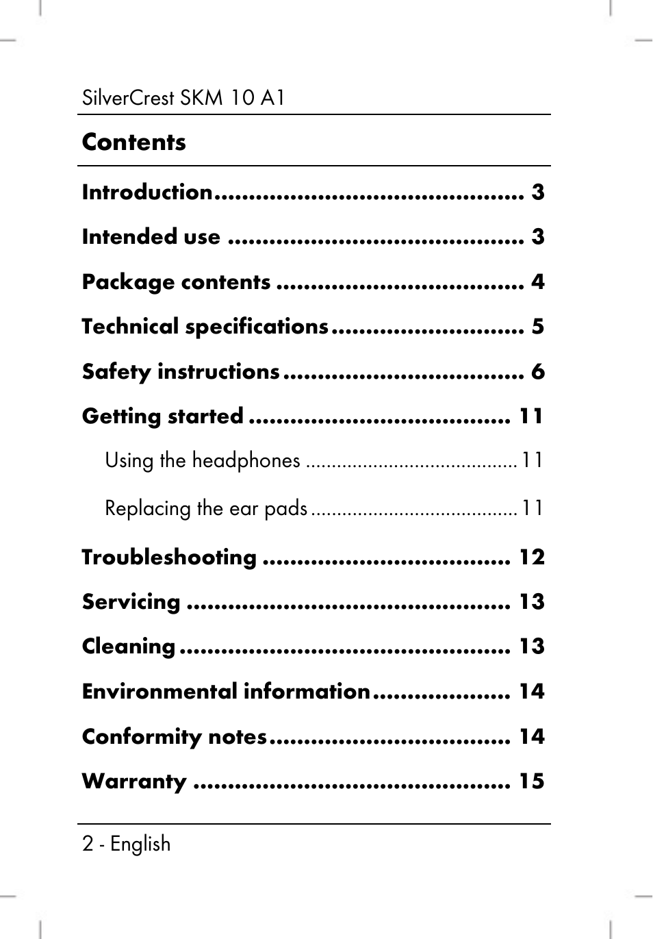 Silvercrest SKM 10 A1 User Manual | Page 4 / 110