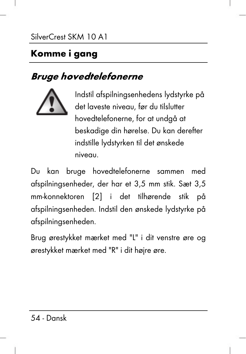 Bruge hovedtelefonerne | Silvercrest SKM 10 A1 User Manual | Page 56 / 110