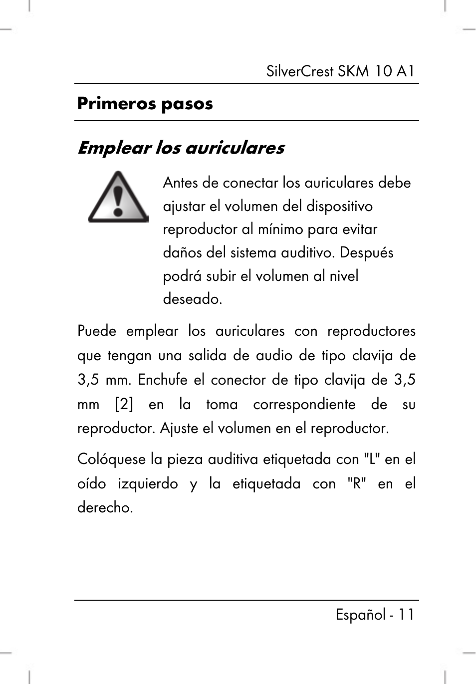 Emplear los auriculares | Silvercrest SKM 10 A1 User Manual | Page 13 / 80