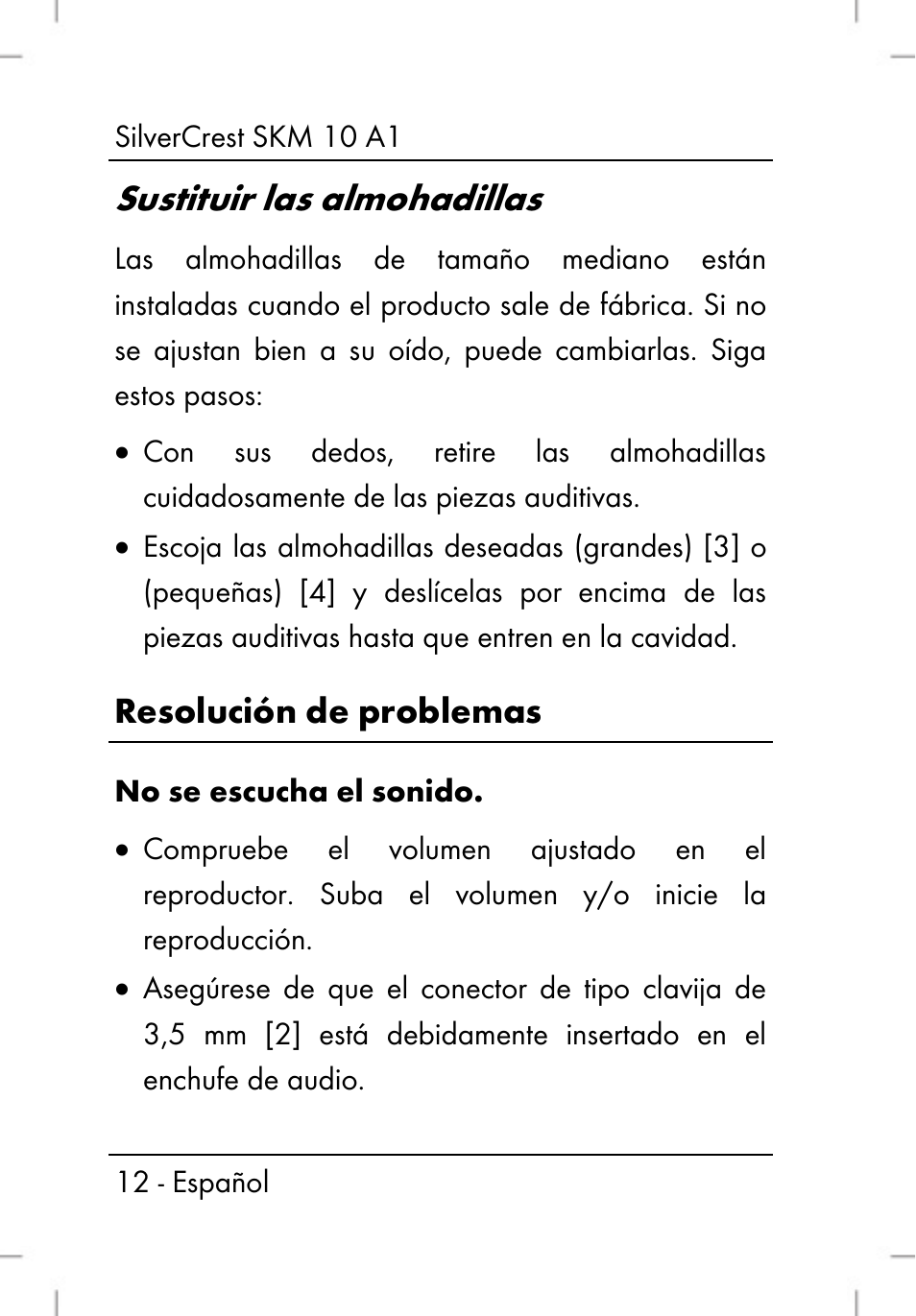 Sustituir las almohadillas | Silvercrest SKM 10 A1 User Manual | Page 14 / 80