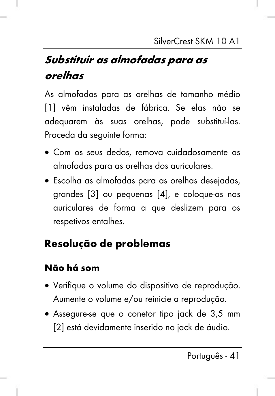 Substituir as almofadas para as orelhas | Silvercrest SKM 10 A1 User Manual | Page 43 / 80