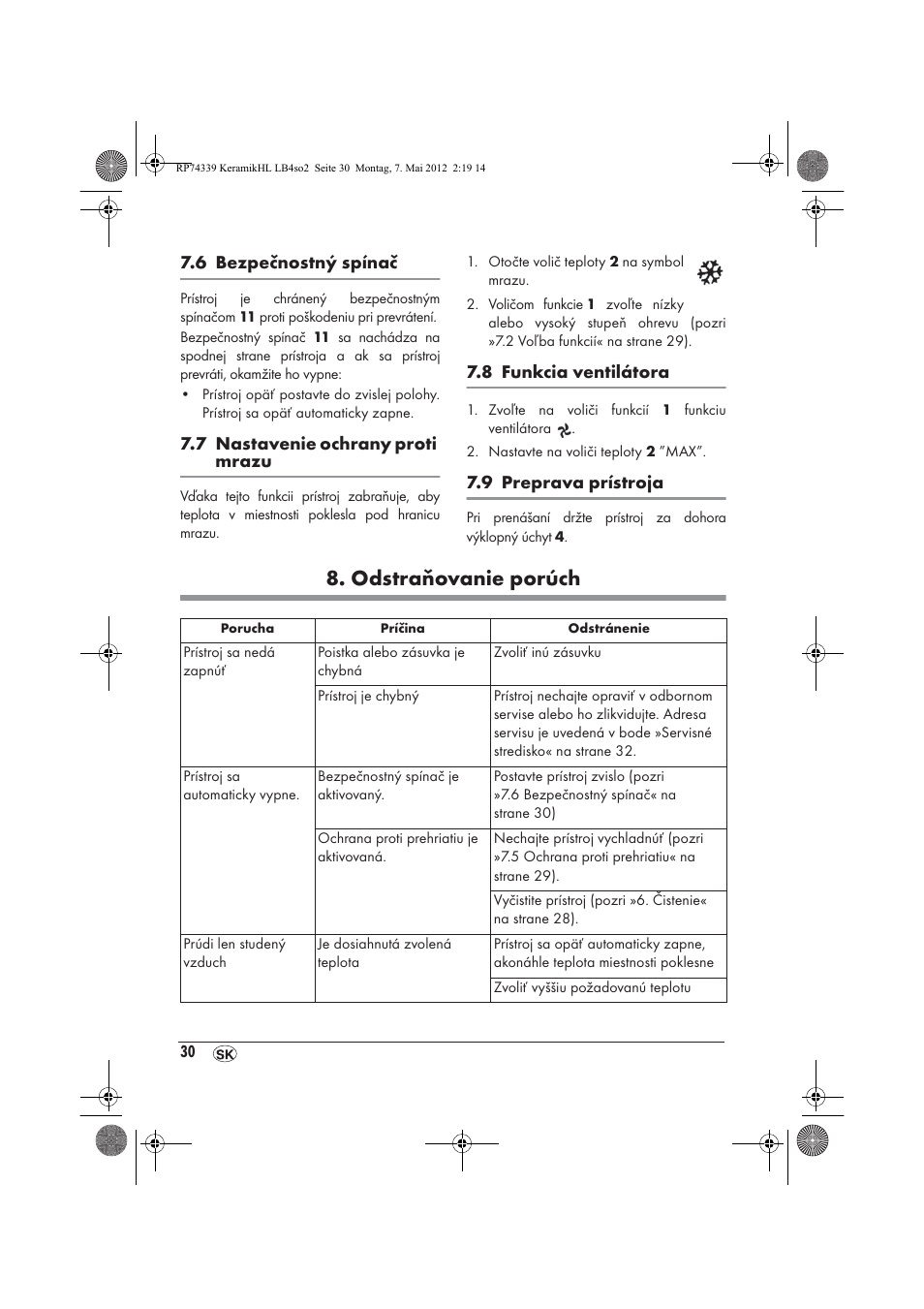 Odstraňovanie porúch | Silvercrest SKHD 1800 A1 User Manual | Page 32 / 46