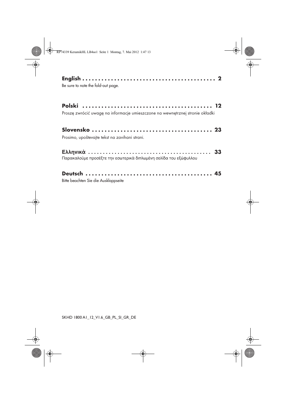 Silvercrest SKHD 1800 A1 User Manual | Page 2 / 58
