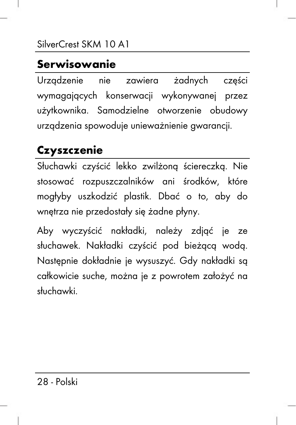 Serwisowanie, Czyszczenie | Silvercrest SKM 10 A1 User Manual | Page 30 / 64