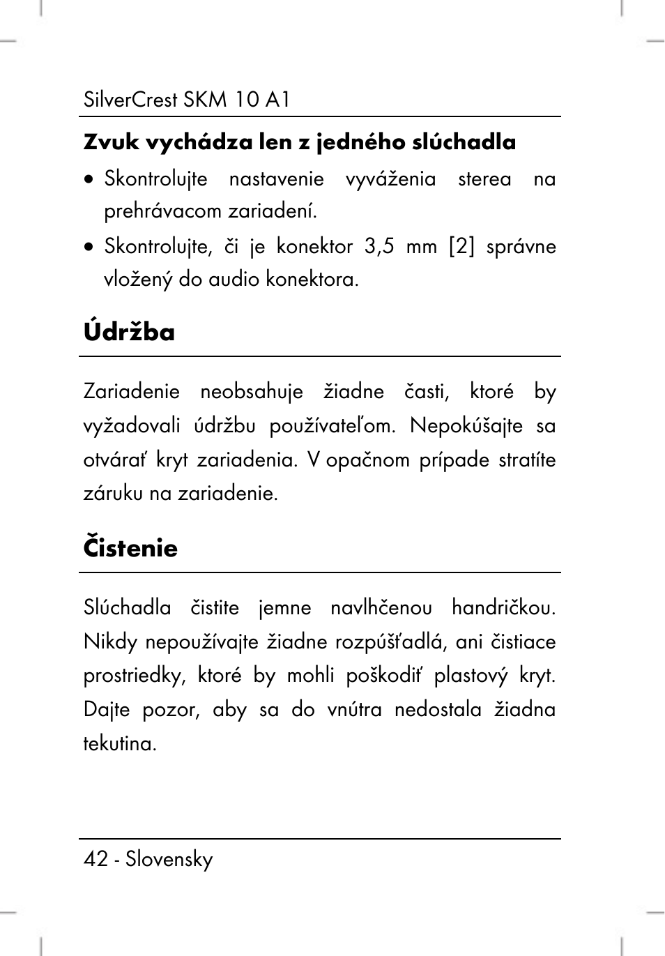 Údržba, Čistenie | Silvercrest SKM 10 A1 User Manual | Page 44 / 64