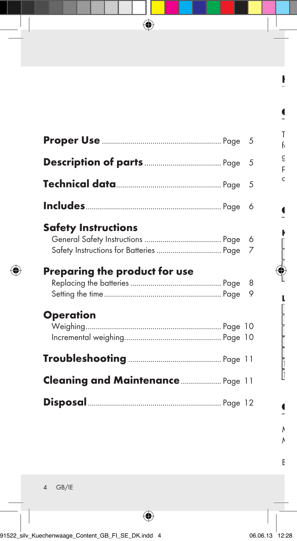Proper use, Description of parts, Technical data | Includes, Safety instructions, Preparing the product for use, Operation, Troubleshooting, Cleaning and maintenance, Disposal | Silvercrest Z31622A/ Z31622B/ Z31622C User Manual | Page 4 / 70