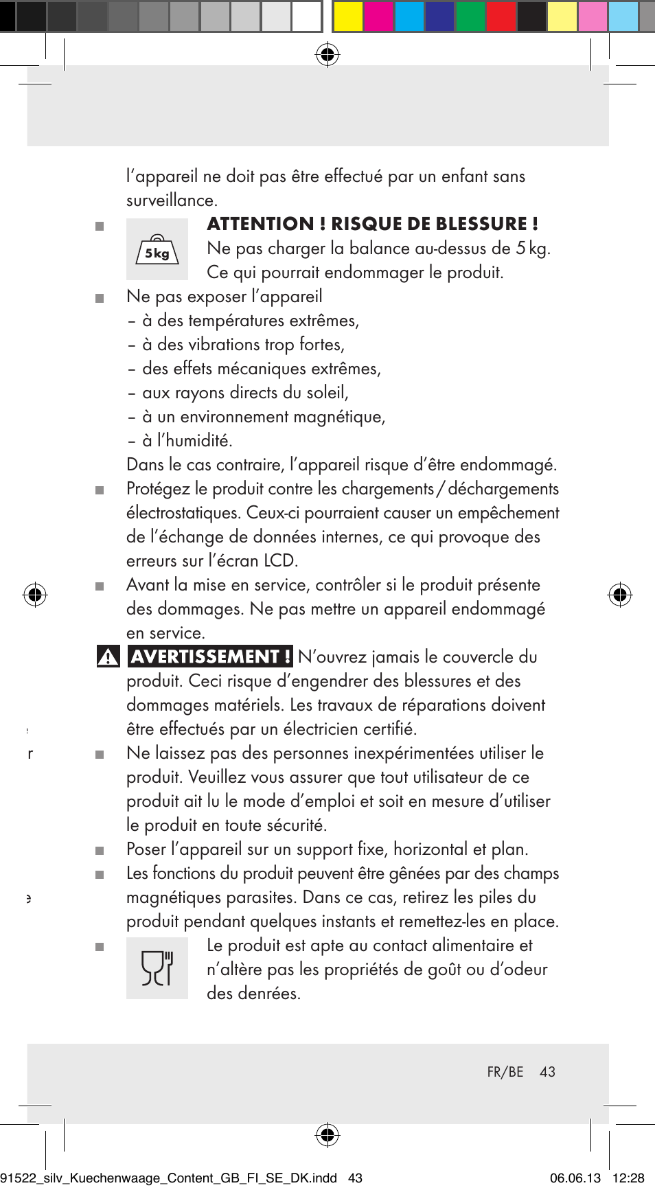 Contenu de livraison, Indications de sécurité, Conseils de sécurité | Silvercrest Z31622A/ Z31622B/ Z31622C User Manual | Page 43 / 70