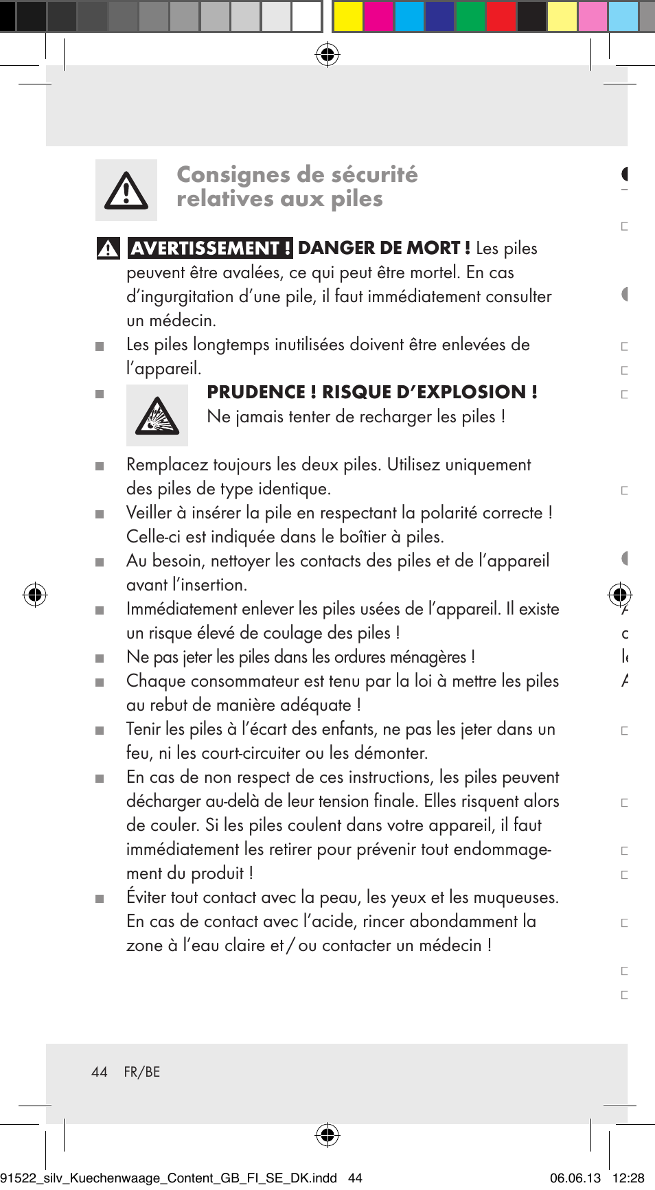Consignes de sécurité relatives aux piles, Mise en service, Remplacement des piles (ill. b) | Réglage de l’heure (ill. a) | Silvercrest Z31622A/ Z31622B/ Z31622C User Manual | Page 44 / 70