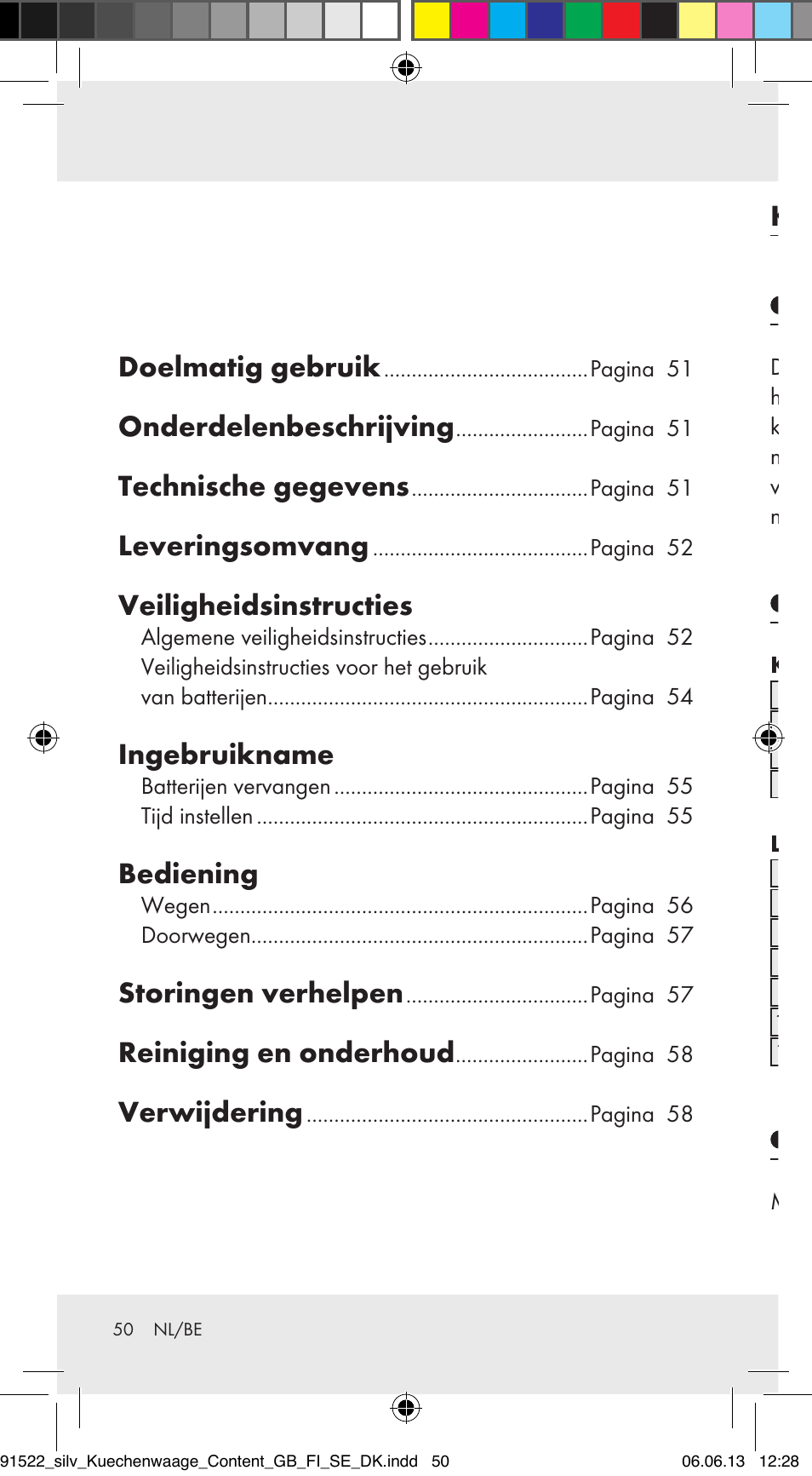 Doelmatig gebruik, Onderdelenbeschrijving, Technische gegevens | Leveringsomvang, Veiligheidsinstructies, Ingebruikname, Bediening, Storingen verhelpen, Reiniging en onderhoud, Verwijdering | Silvercrest Z31622A/ Z31622B/ Z31622C User Manual | Page 50 / 70