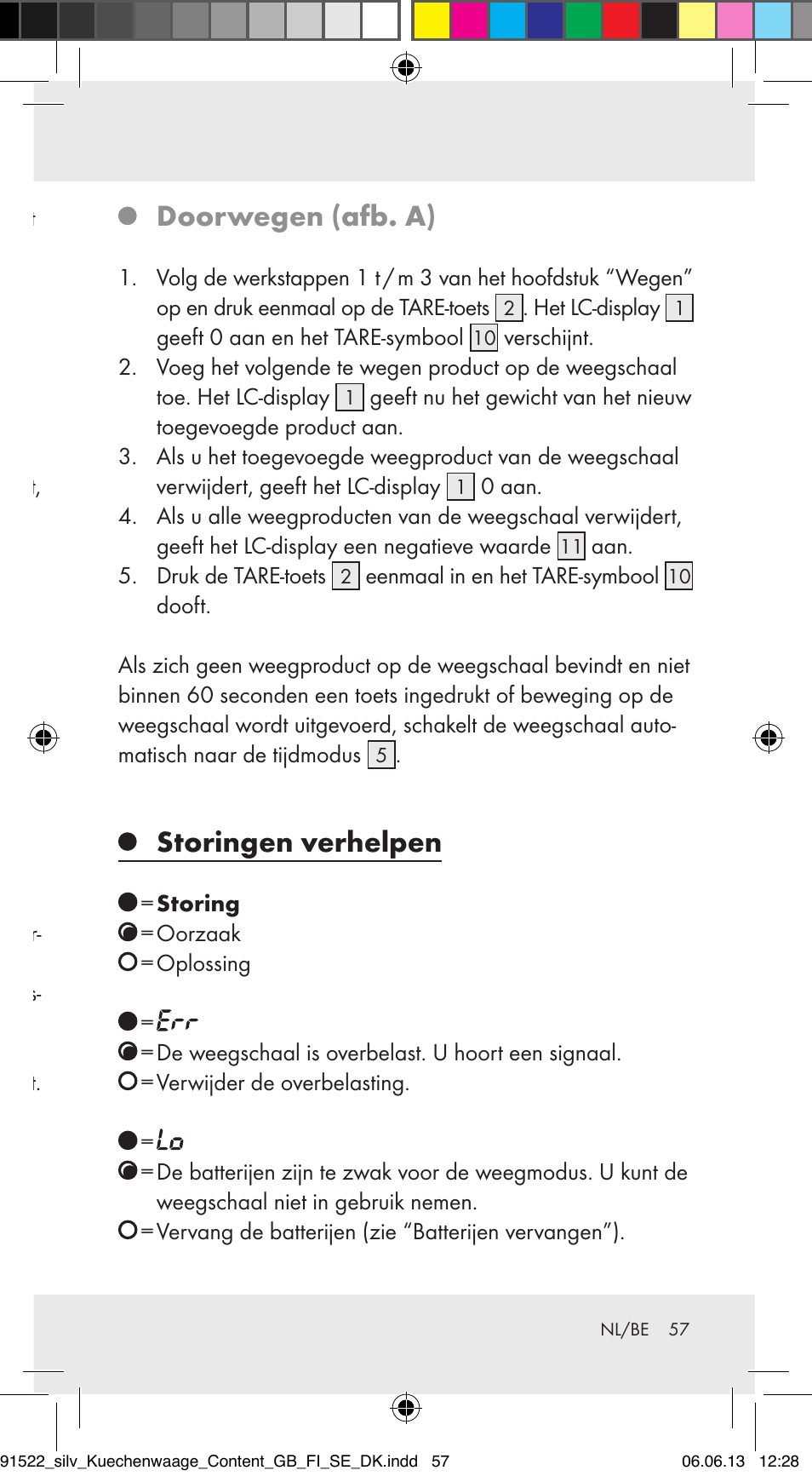 Bediening, Wegen (afb. a), Doorwegen (afb. a) | Storingen verhelpen | Silvercrest Z31622A/ Z31622B/ Z31622C User Manual | Page 57 / 70