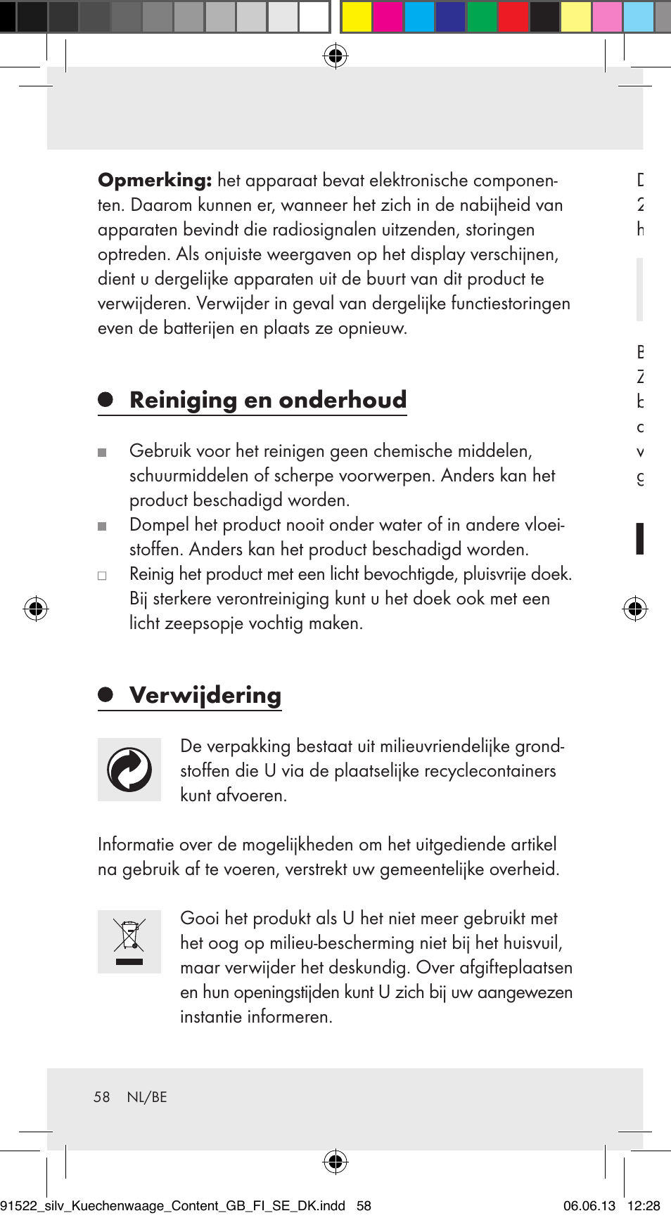 Reiniging en onderhoud, Verwijdering | Silvercrest Z31622A/ Z31622B/ Z31622C User Manual | Page 58 / 70