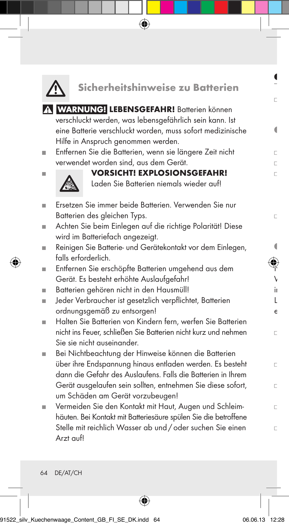 Sicherheitshinweise zu batterien, Inbetriebnahme, Batterien wechseln (abb. b) | Uhrzeit einstellen (abb. a) | Silvercrest Z31622A/ Z31622B/ Z31622C User Manual | Page 64 / 70