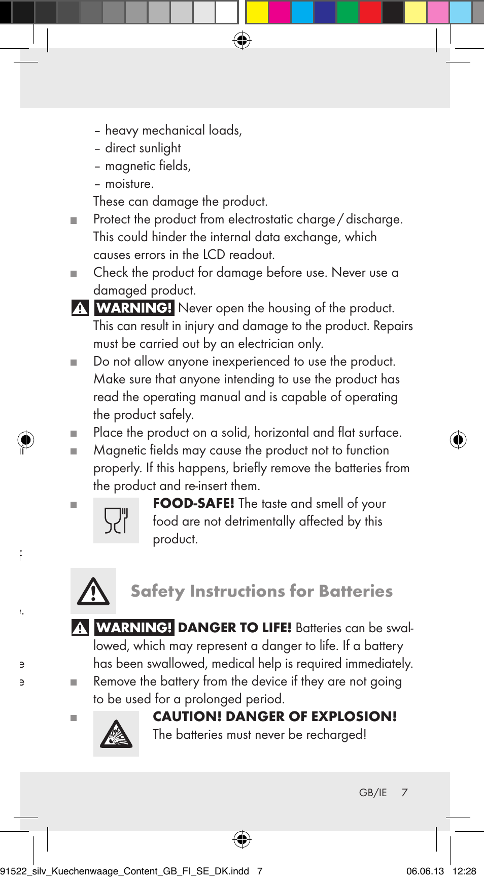 Includes, Safety instructions, General safety instructions | Safety instructions for batteries | Silvercrest Z31622A/ Z31622B/ Z31622C User Manual | Page 7 / 70