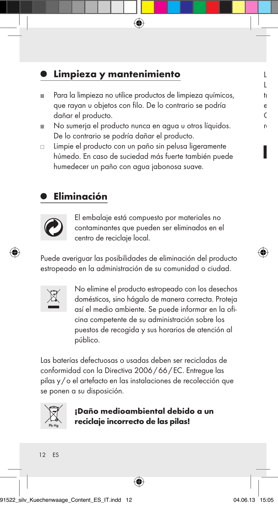 Limpieza y mantenimiento, Eliminación | Silvercrest Z31622A/ Z31622B/ Z31622C User Manual | Page 12 / 53