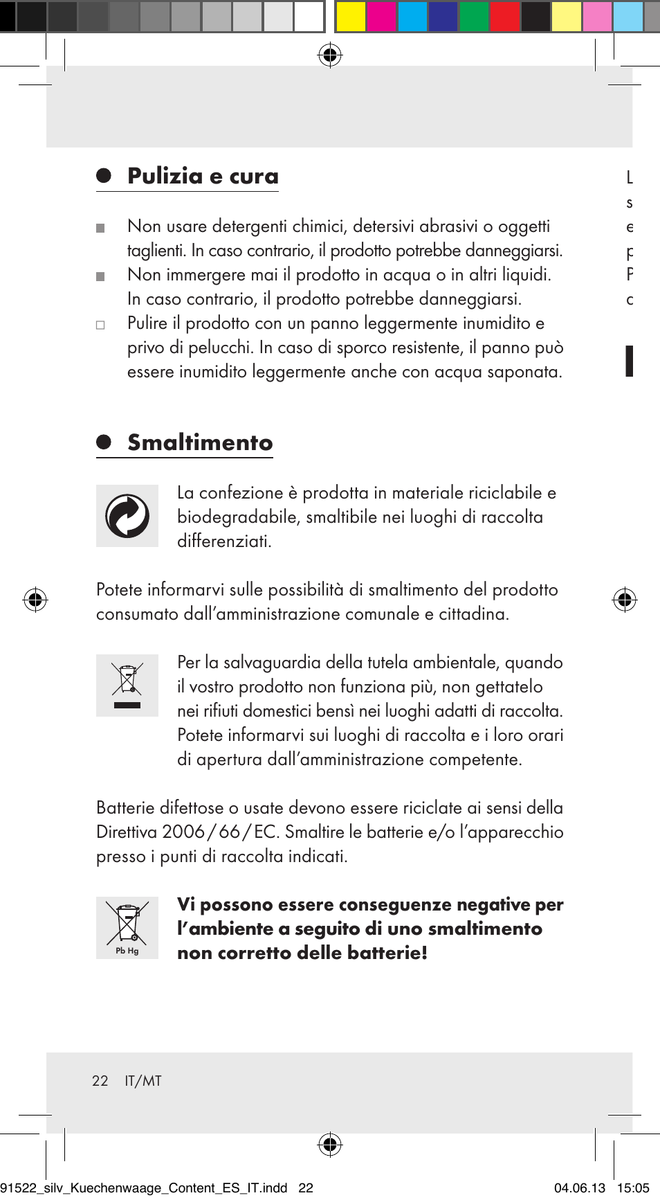 Pulizia e cura, Smaltimento | Silvercrest Z31622A/ Z31622B/ Z31622C User Manual | Page 22 / 53